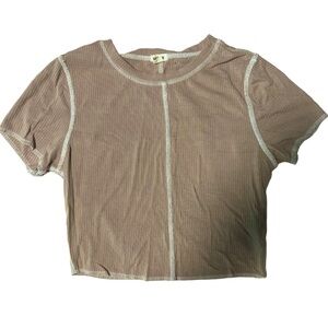 S Garage crop top with white stitching details